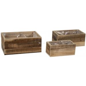 Raf Planter S3 Trio Set Rectangular 23–28–33 cm Rechthoekige houten plantenbakken